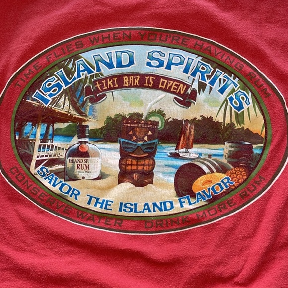 Newport Blue Graphic Tee Island Spirits Tiki Bar Is Open Savor Island Flavor LRG - Picture 6 of 6